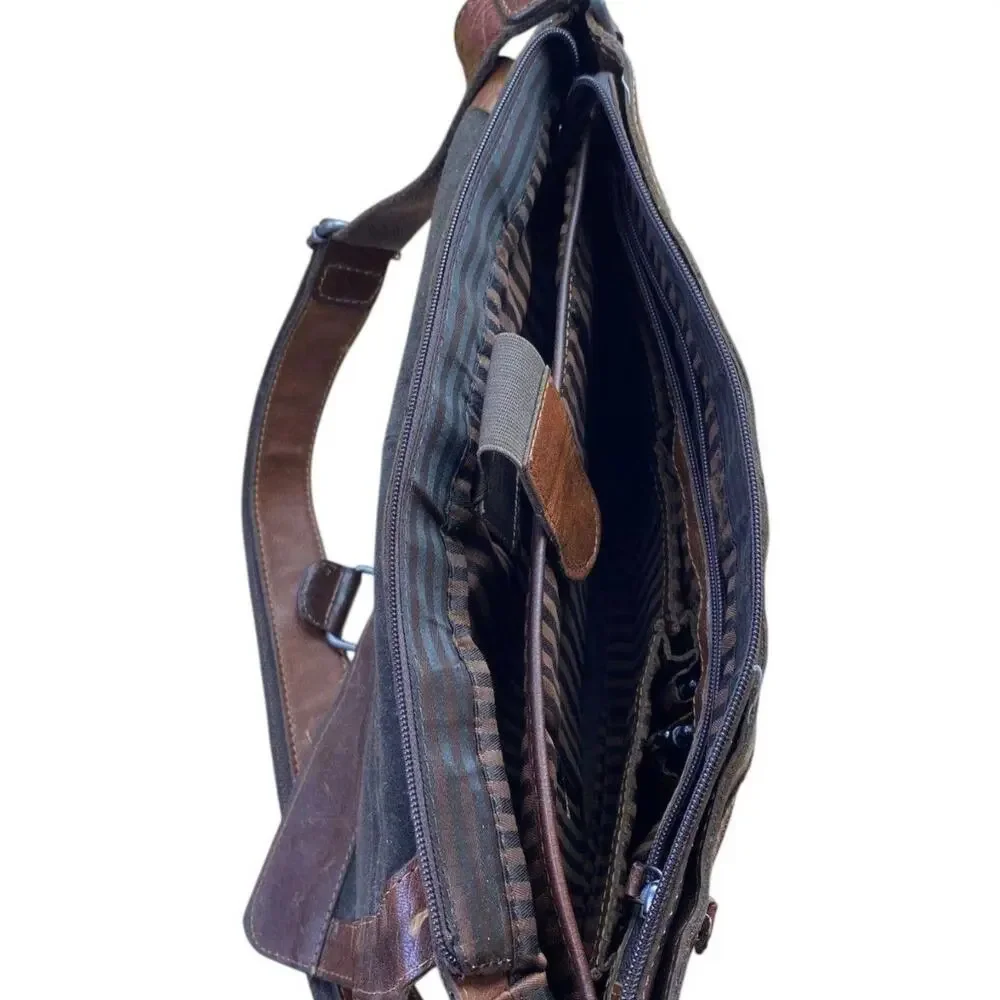 JACK GEORGES VOYAGER LEATHER MESSENGER CROSSBODY BAG